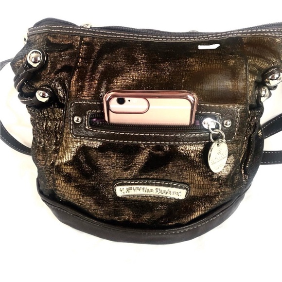 KathyVan Zeeland Metallic Brown Cross Body Bag - Picture 8 of 11